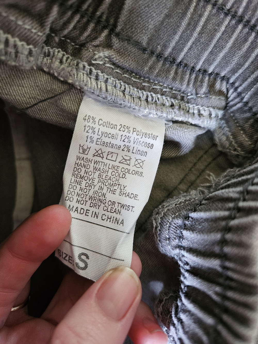 NWT Wide Leg Drawstring Pants in Light Gray - Picture 5 of 7
